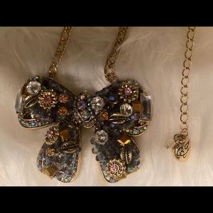 Betsy Johnson rhinestone heart necklace
